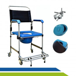 Cadeira de Banho para Higienização Desmontável com Comadre e Assento Estofado 150KG D50 - Dellamed