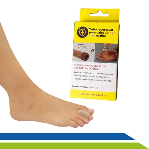 Protetor de Calos Tubo Recortável Skingel Com Malha Ortho Pauher - Cód. SG304