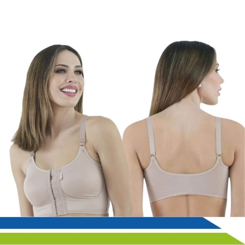 Sutiã Pós-Cirúrgico Base Reforçada Mamoplastia Mastectomia Prótese de Silicone Macom Cód. 1002B