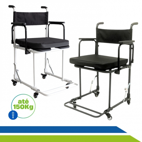 Cadeira de Banho Dobrável Desmontável Higiênica em Alumínio Idoso B5A Ortomobil