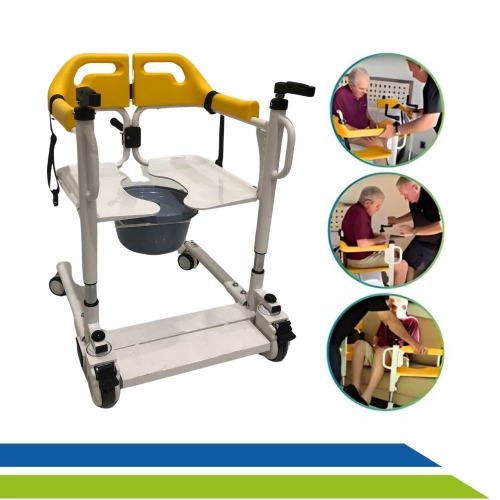 Cadeira de Transferência Acamados Idosos Multifuncional com Elevação Remoção e Banho Longevitech