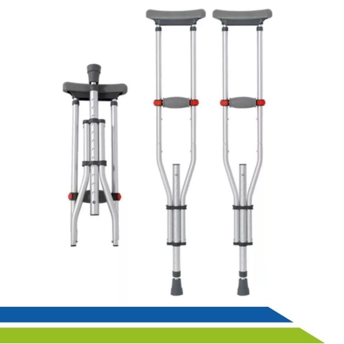 Muleta Axilar Regulável Dobrável 3 EM 1 capacidade até 130kg Par Hidrolight